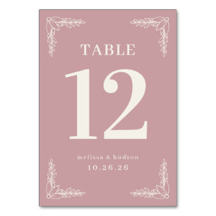 Elegant Pink Floral Table Number