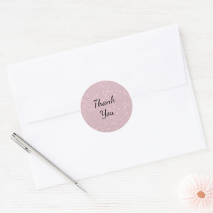 Elegant Pink Floral Thank You Business Packaging  Classic Round Sticker