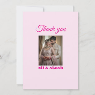 Elegant Pink Floral Thank you card