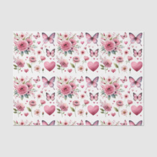 Elegant Pink Floral tissue paper