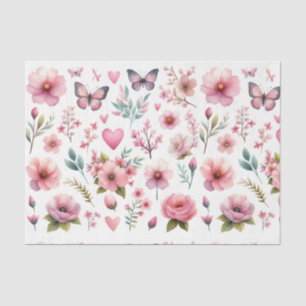 Elegant Pink Floral tissue paper