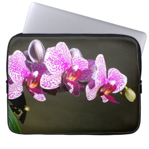 Elegant pink floral tropical pink orchids laptop sleeve