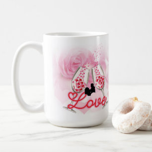 Elegant Pink Floral Valentine's Day Coffee Mug