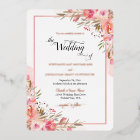 Elegant Pink Floral Watercolor Wedding Rose Gold