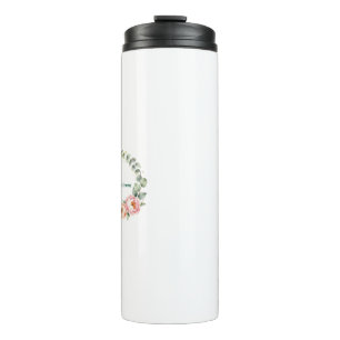 Elegant Pink Floral Watercolor Wreath Personalised Thermal Tumbler