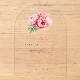 Elegant Pink Floral Wedding Invitation