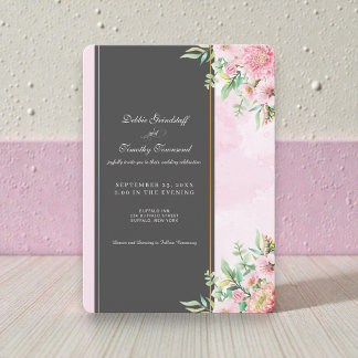 Elegant Pink Floral Wedding Invitation