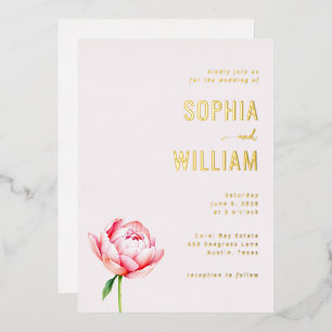 Elegant Pink Floral Wedding Invitation