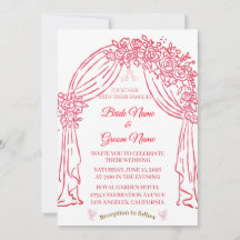Elegant Pink Floral Wedding Invitation