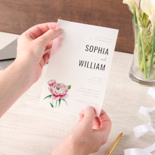 Elegant Pink Floral Wedding Invitation