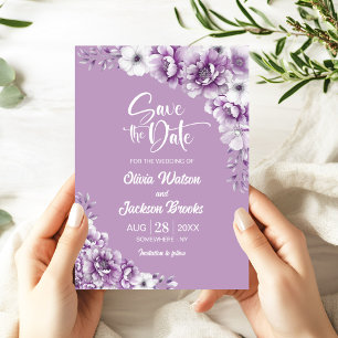 Elegant Pink Floral Wedding Save the Date Invitation