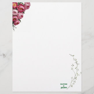 Elegant Pink Floral Wedding Welcome Sign  Custom Letterhead