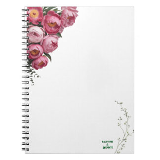 Elegant Pink Floral Wedding Welcome Sign  Notebook