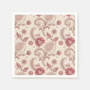 Elegant Pink Floral Whimsical  Napkin