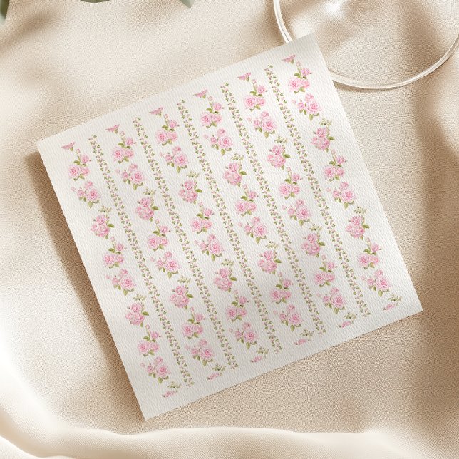 Elegant Pink Floral White Napkin (Creator Uploaded)