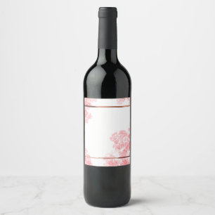 Elegant pink floral wine label