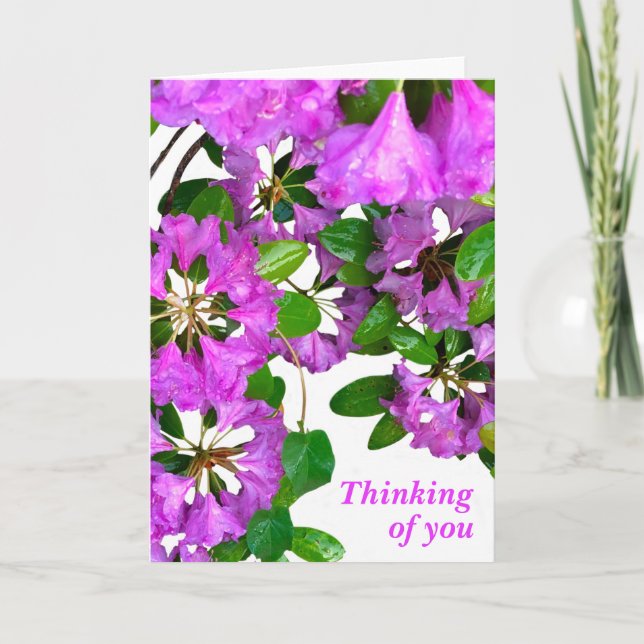 Elegant pink florals pink azaleas pink flowers card (Front)