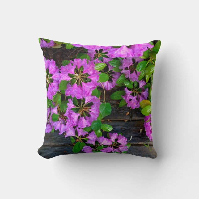 Elegant pink florals pink azaleas pink flowers cushion (Front)
