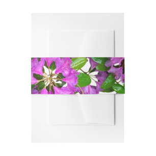 Elegant pink florals pink azaleas pink flowers invitation belly band