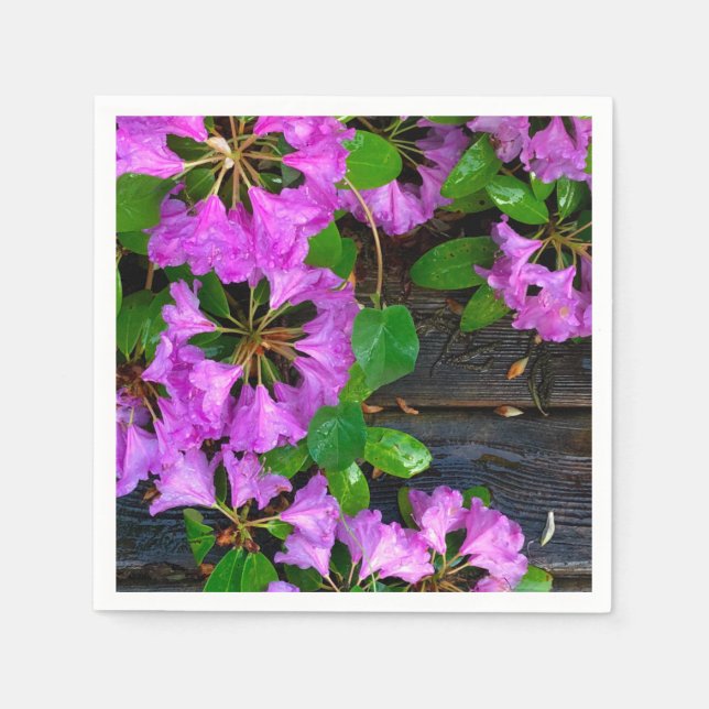 Elegant pink florals pink azaleas pink flowers napkin (Front)