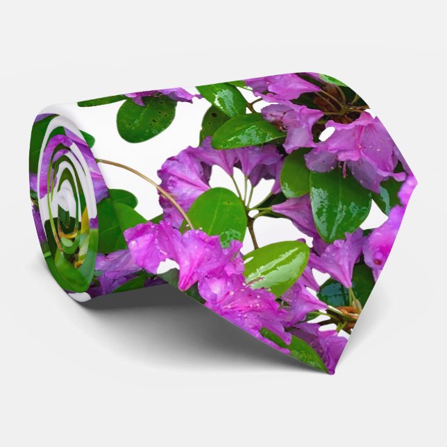 Elegant pink florals pink azaleas pink flowers tie (Rolled)