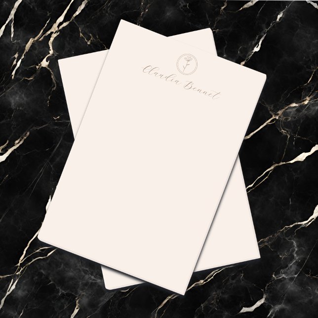 Elegant Pink Flower Logo & Script Name Post-it Notes (Creator Uploaded)