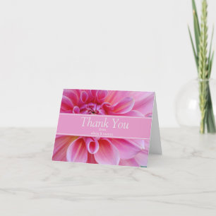 Elegant Pink Flower Thank You Card