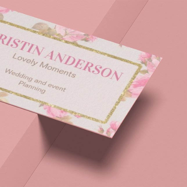 Elegant pink flowers business card (Creator Uploaded)