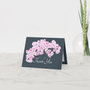 Elegant Pink Flowers Chic Bouquet Thank You Card
