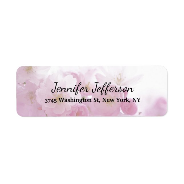 Elegant Pink Flowers Modern Handwriting Plain (Front)