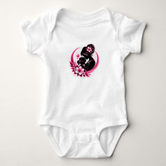 Elegant Pink Flowers Motherhood Love Women Baby Bodysuit