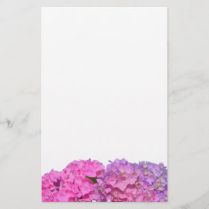 Elegant pink flowers pink hydraeas stationery