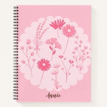 Elegant Pink Flowers - Spiral Notebook
