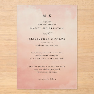 Elegant Pink Formal Wedding Invitation