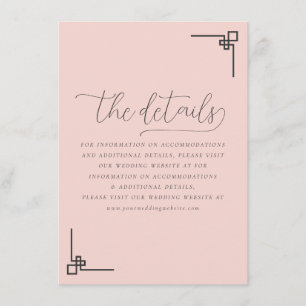 Elegant Pink Geometric Details Enclosure Card