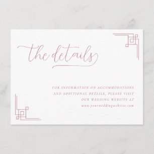 Elegant Pink Geometric Details Enclosure Card