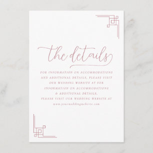 Elegant Pink Geometric Lines Enclosure Card