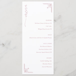 Elegant Pink Geometric Menu