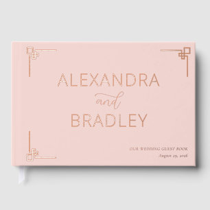 Elegant Pink Geometric Wedding Book