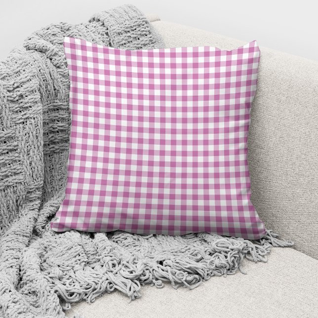 Elegant Pink Gingham Checks Pattern Cushion (Creator Uploaded)