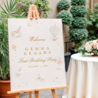 elegant pink girl fairytale birthday party welcome