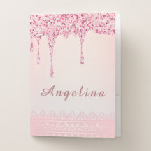 Elegant Pink Glam Glitter Drip 