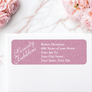 Elegant Pink Glitter 70th Birthday Typography