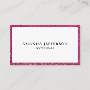 Elegant Pink Glitter Business Card