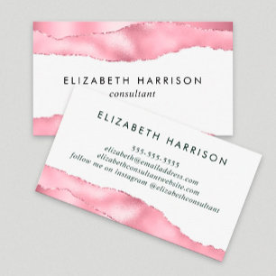 Elegant Pink Glitter Foil Business Card