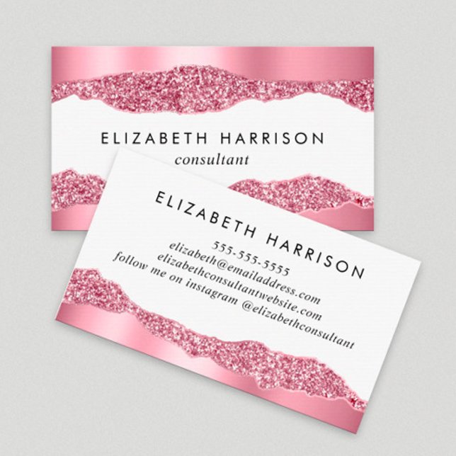 Elegant Pink Glitter Foil Business Card (Creator Uploaded)