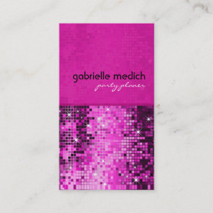 Elegant Pink Glitter Metallic Sequence Pattern Business Card