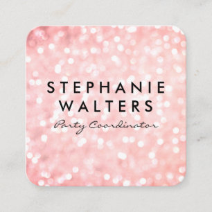 Elegant Pink Glitter Square Business Card