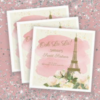 Elegant Pink Gold Eiffel Tower Paris Sweet 16