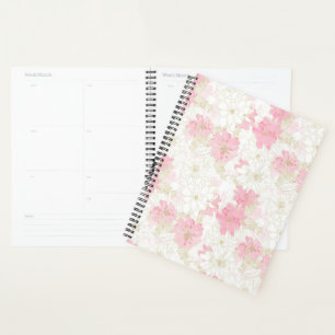 Elegant Pink & Gold Floral Watercolor Paint Planner